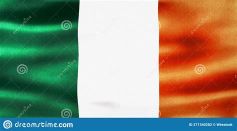 D Illustration Of A Ireland Flag Realistic Waving Fabric Flag Stock