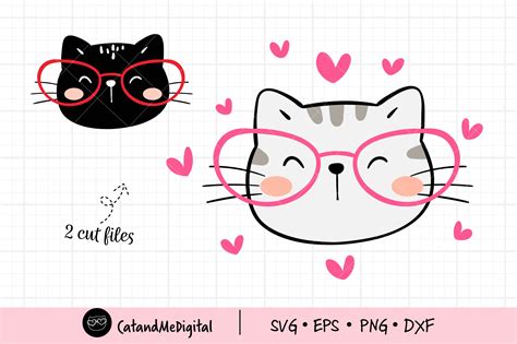 Cute Face Cat Valentine Graphic By Catandme · Creative Fabrica