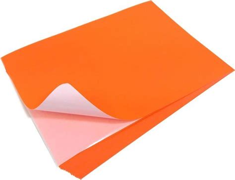 Evergreen Goods Lot De 10 Feuilles A4 Autocollantes Orange Fluo