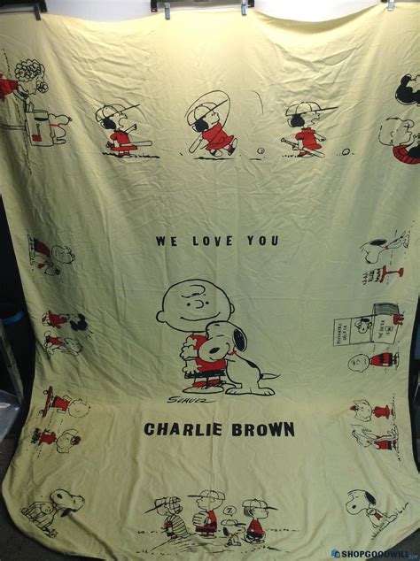 Vtg 1966 Charlie Brown Blanket 101 X 74