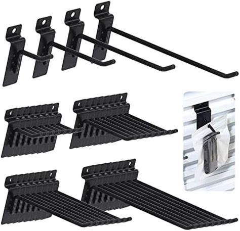 Keadic 20Pcs 4 Slatwall Hooks Set Heavy Duty Slat Wall Shelf Brackets