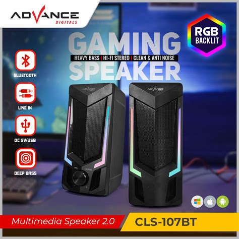 Gaming Speaker Advance Cls Bt Rgb Bluetooth Portable Garansi