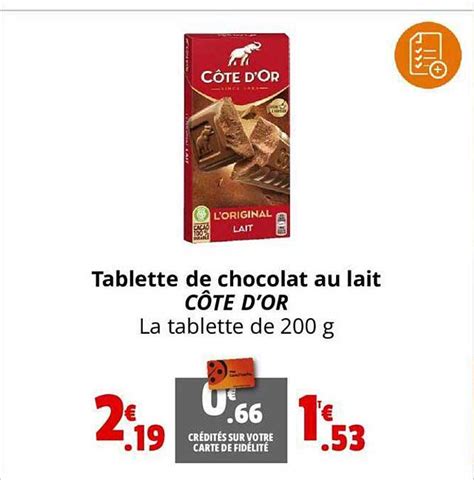 COTE D OR Tablette de chocolat au lait petit beurre g pas cher à Hot