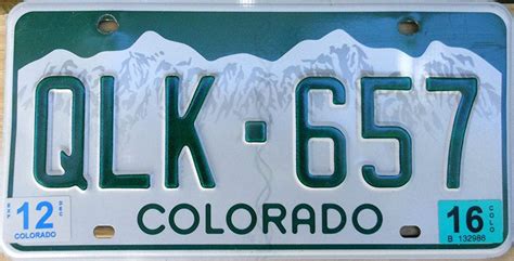 Colorado Vehicle License Plates Perry Mahalia