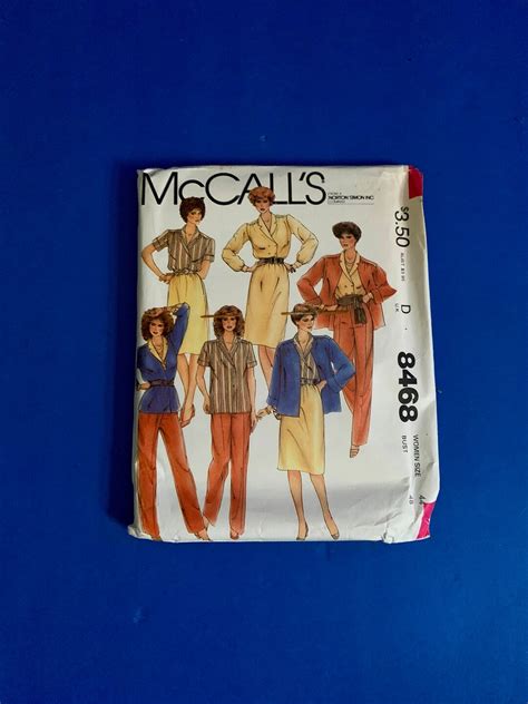 Uncut Mccalls 8468 Womens Jacket Blouse Skirt And Pants Sewing