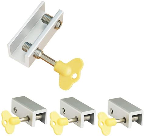 Window Locks, 4 Pack Aluminum Sliding Window Lock, Adjustable Frame ...