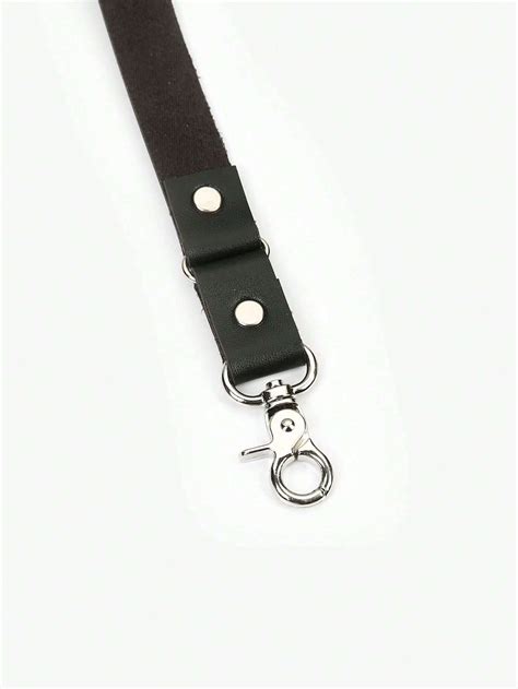 1pc PU Suspender Hook Suspender Clip Retro Black Leather Suspenders