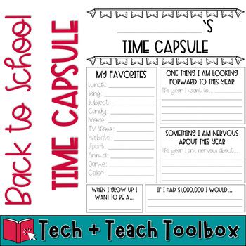 Time Capsule Letter by MissGibson310 | Teachers Pay Teachers