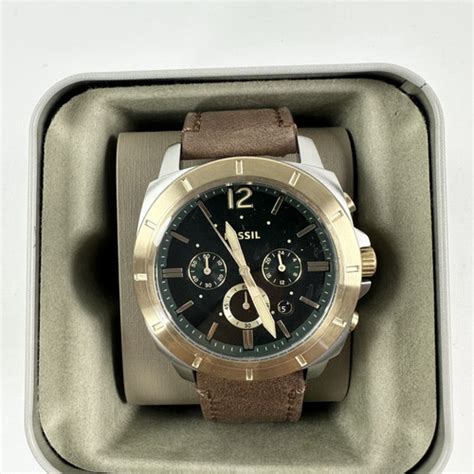 Jual FOSSIL BQ2730 Privateer Chronograph Medium Brown Leather Watch