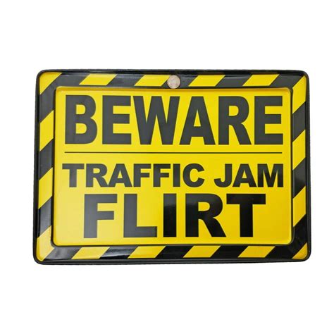 Traffic Jam Funny Warning Metal Sign With Suction Cup Oddbits