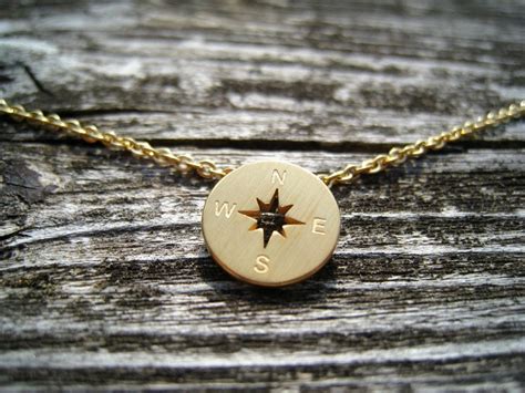 Nautische Windrose Kette Gold Kompass Halskette Edelstahl Etsy De