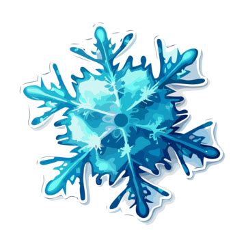 The Blue Snowflake Sticker Clipart Vector Blue Snowflake Blue