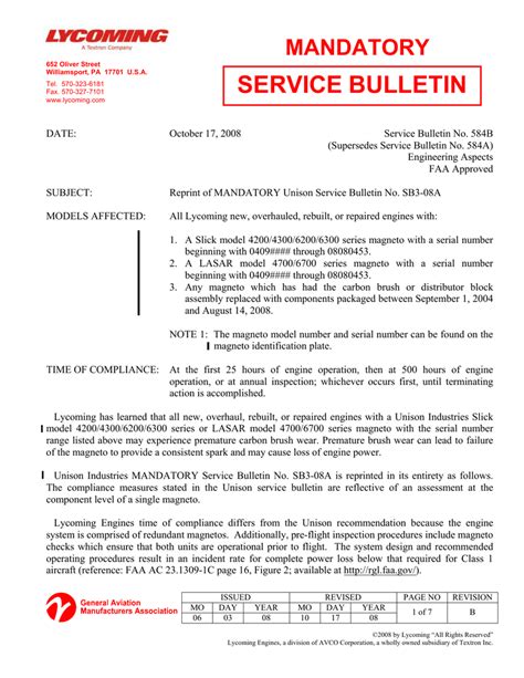 Service Bulletin