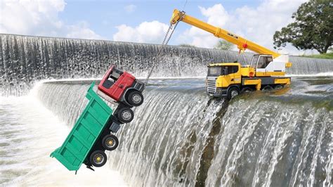 Tata Tipper Stuck In Deep Mud Pulling Out Ford Tractor Bruder Tractor