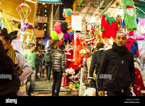 Celebraciones De Navidad En Hong Kong Puesto De Venta De Las