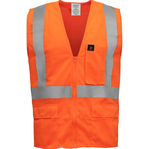 Ironwear Class Flame Retardant Safety Vest W Zipper Pockets