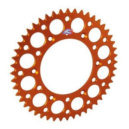 Couronne Renthal Ultra Light Anodise Orange Anti Boue 48 Dents