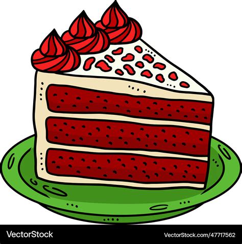 Slice Cake Cartoon Colored Clipart Royalty Free Vector Image