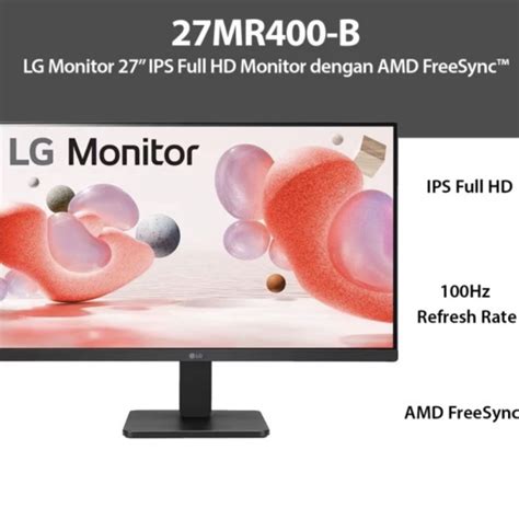 Jual Monitor LG 27MR400 B IPS 3 Side Borderless Full HD 100hz - Jakarta ...