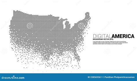 Vector United States Map from Pixel Square. Stock Vector - Illustration ...