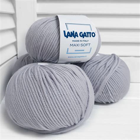 Пряжа Lana Gatto Maxi Soft 12504 стальной 90м 50г 3 шт Лана