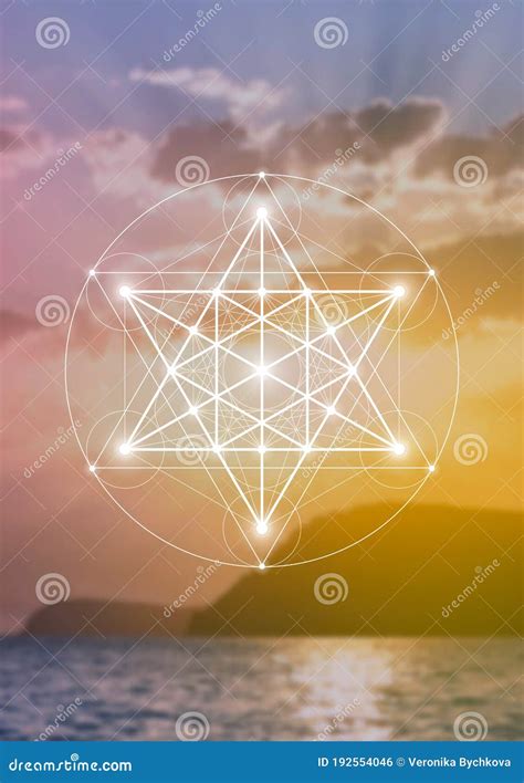 Merkaba Geometr A Sagrada Espiritual Nueva Era Ilustraci N Futurista