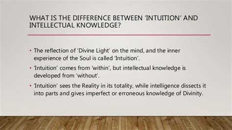 Intuition Vs Intellectual Knowledge