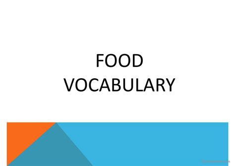Food Vocabulary Pictionary Picture English Esl Powerpoints