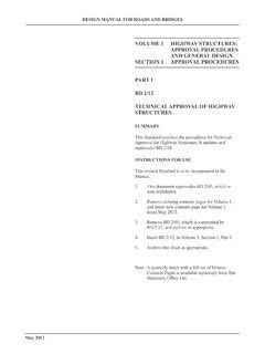 dmrb volume  section  part  bd  dmrb volume  section