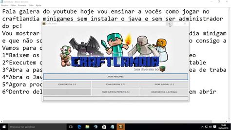 Como Jogar No Craftlandia Minigames Sem Instalar O Java Youtube