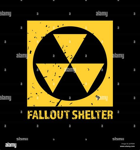 Fallout Shelter. Vintage Nuclear Symbol. Radioactive Zone Sign. Vector Stock Vector Image & Art ...