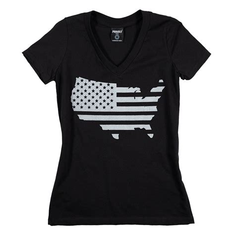 Womens American Flag Graphic T Shirt Made In Usa Proudly Usa