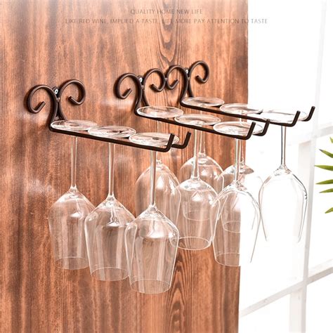 Windfall Wall Mounted Wine Rack Metal Wall Mounted Wine Glass Rack