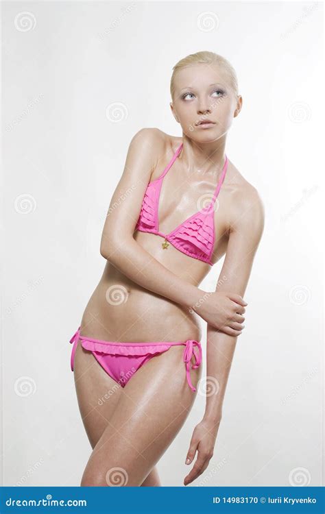 Woman Wearing Pink Bikini Stock Photo Image Of People