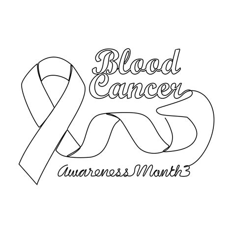 One Continuous Line Drawing Of Blood Cancer Awareness Month With White