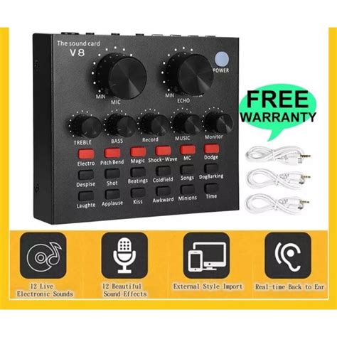 Jual Sound Card V8 Mixer External Soundcard V8 Bluetooth Audio