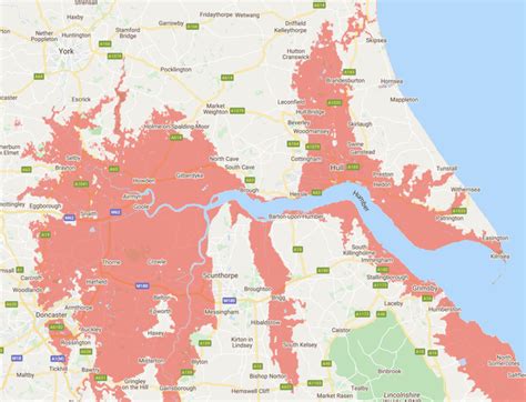 The parts of Yorkshire expected to be below the annual flood level by 2050 : r/yorkshire