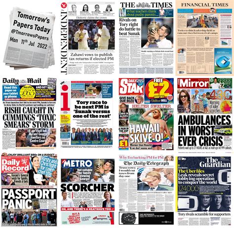 Tomorrows Papers Today On Twitter Summary Of Mondays Front Pages 11