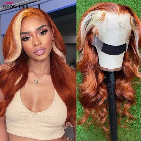 Ishow Inch Ginger Blonde Lace Front Wig Body Wave Hd Lace Frontal