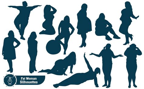 Fat Woman Silhouette Clip Art