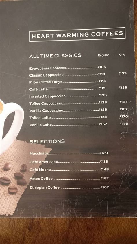 Menu At Caf Coffee Day Chennai Ground Floor Site No A C A