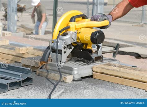 Sawing Metal Studs Royalty Free Stock Images - Image: 7026539