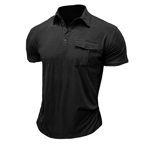 B91xz Men Polo Shirt Standout Performance Quick Dry Golf Polo Shirts For Menblack S