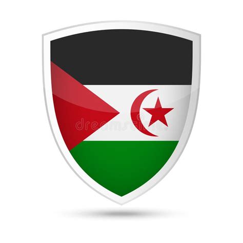 Sahrawi Arab Democratic Republic Flag Vector Shield Icon Stock