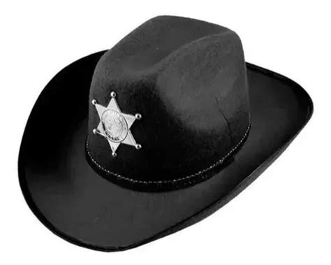 Sombrero De Sheriff De Vaquero Negro Mercadolibre