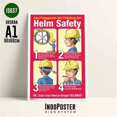 Jual Poster K3 Safety Cara Penggunaan Apd Ppe Helm Safety Pelindung