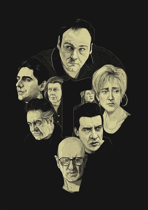 The Sopranos Illustrated Giclée Art Print Featuring Tony, Carmela ...