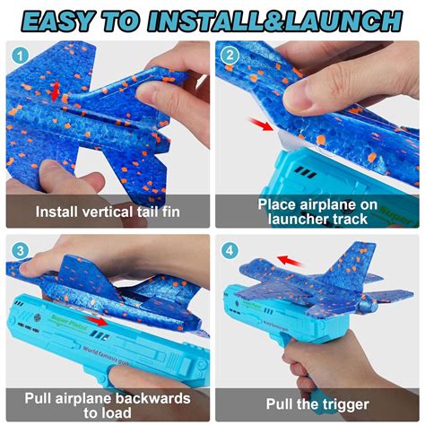 Thinkstar 3 Pack Led Airplane Launcher Toys F 16 Fighting Falcon Toys