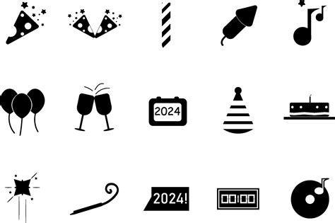 New Year Icon Collection 35930749 Vector Art At Vecteezy