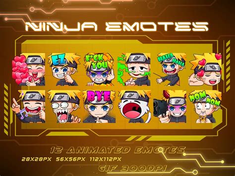 Ninja Shinobi Twitch Animated Emotes Pack Youtube Discord Etsy